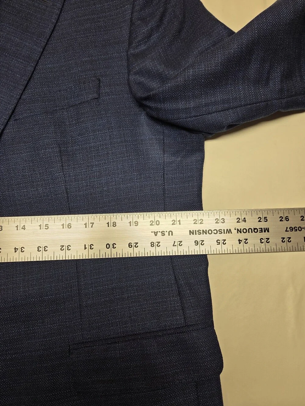 Jack Victor Elite 44R Blue Textured Blazer REDA Super 110's Wool Canada